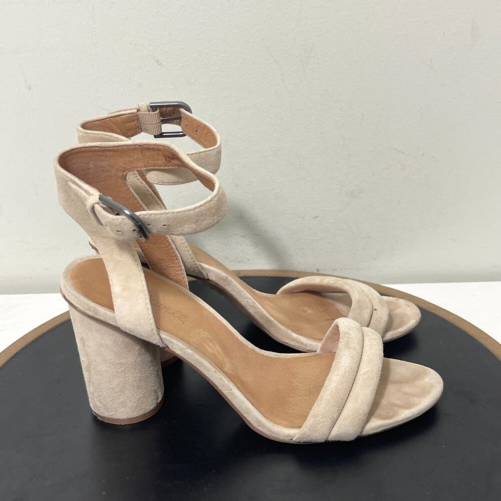 Madewell‎ The Rosalie High-Heel Suede Slingback Sandal Nude Size 8.5 Open Toe